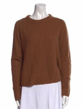 Jenni Kayne Warm Brown Ribbed Crewneck Sweater